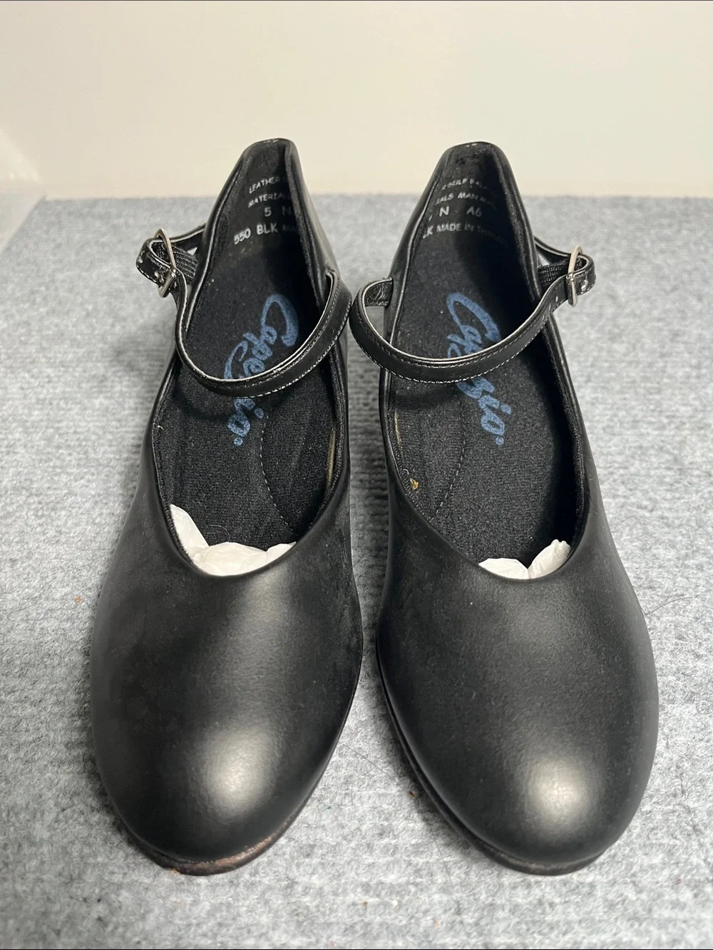 Capezio Black Girls Mary Jane Ankle-Strap Dance Shoes NARROW